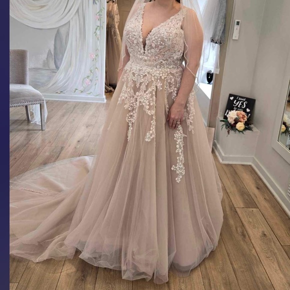 Allure 1153L in mocha/champagne/ivory/nude. Size 18 no alterations. - Picture 1 of 9